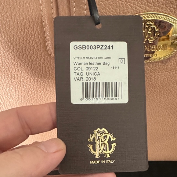 Roberto Cavalli Blush Leather Tote - Picture 2 of 12